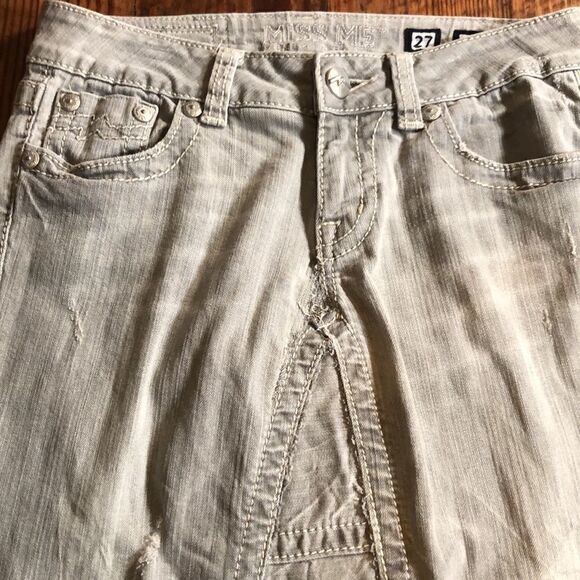 Cute Miss Me Jean Skirt Reconstructed Size 27 - Picture 4 of 14